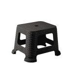 چهارپایه پلاستیکی حصیری کوتاه 865 مشکی