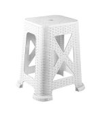 چهارپایه پلاستیکی حصیری بلند 867 سفید