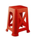 چهارپایه پلاستیکی حصیری بلند 867 قرمز