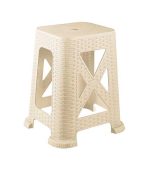 چهارپایه پلاستیکی حصیری بلند 867 کرم