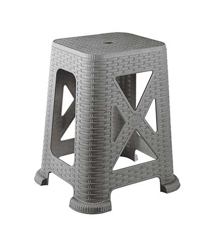 چهارپایه پلاستیکی حصیری بلند 867 طوسی