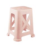 چهارپایه پلاستیکی حصیری بلند 867 صورتی