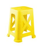 چهارپایه پلاستیکی حصیری بلند 867 زرد