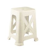 چهارپایه پلاستیکی حصیری بلند 867 شیری