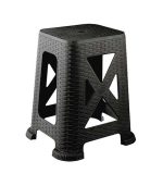 چهارپایه پلاستیکی حصیری بلند 867 مشکی