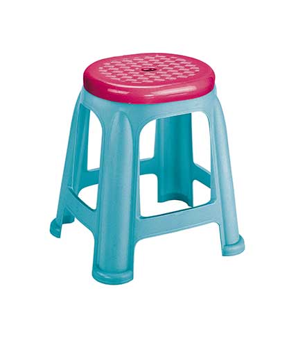 چهارپایه پلاستیکی دو رنگ بلند 917 آبی