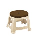 چهارپایه پلاستیکی کوتاه دو رنگ 919 قهوه ای