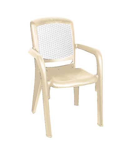 صندلی پلاستیکی دسته دار 887 کرم روشن