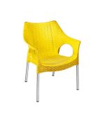 صندلی پلاستیکی پایه فلزی 991 زرد