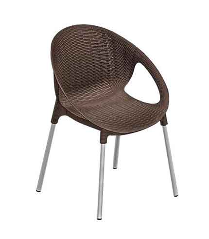صندلی پلاستیکی پایه فلزی 996 قهوه ای